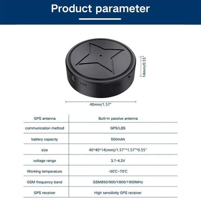 Alt view image 4 of 7 - Mini Magnetic GPS Tracker for Vehicles - Real-Time Anti-Theft Locator, Free Tracking App (No Subscription), Strong Magnet, SIM Card Required
