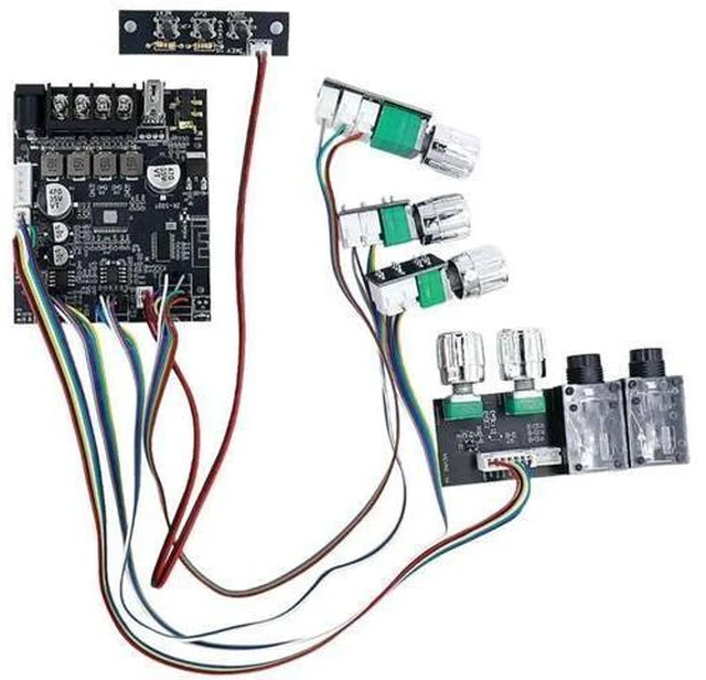 Alt view image 5 of 6 - ZK-502T Bluetooth Amplifier Board 50W+50W 2.0Channel TPA3116D2 With Dual Mic Echo/Subwoofer Output Digital Power Amplifier Board