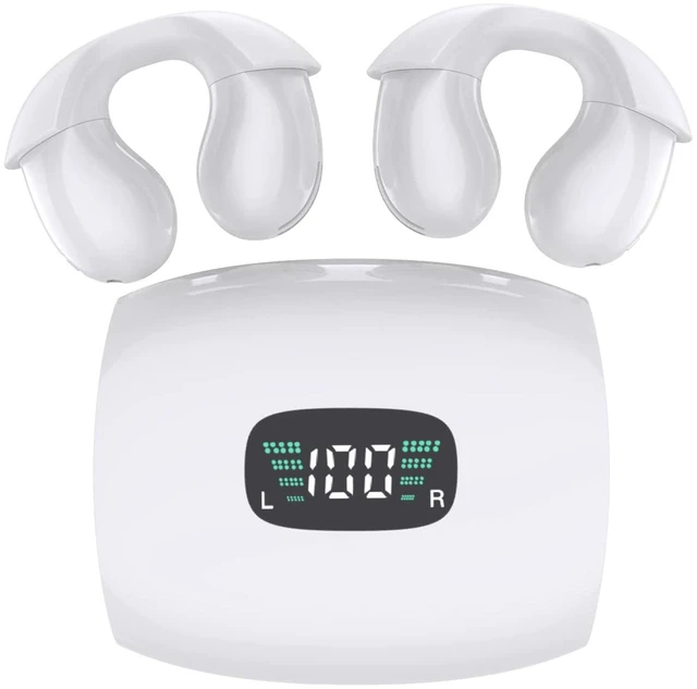 Main image of Open Ear Clip-On Wireless Earbuds - Bluetooth 5.3 Air Conduction Headphones, Directional Audio, Built-in Mic, Type-C, Black