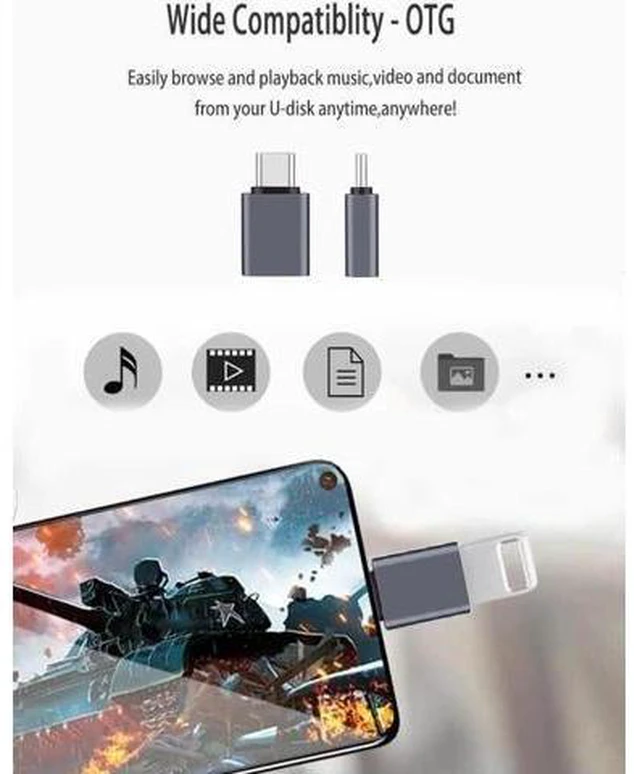 Alt view image 6 of 6 - USB-C Male to USB-A Female Adapter - USB 3.2 Gen 2 OTG Converter, 10Gbps High-Speed Data Sync, for Laptops & Tablets, 3-Pack, Grey