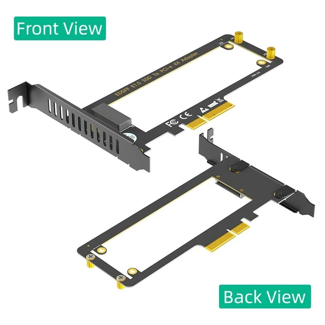 Alt view image 5 of 6 - PCIe x4 to EDSFF E1.S Adapter Card - Enterprise NVMe SSD Converter, Open Carrier Design, Supports 9.5mm/15mm/25mm 1U Short Drives, Gen4 Ready