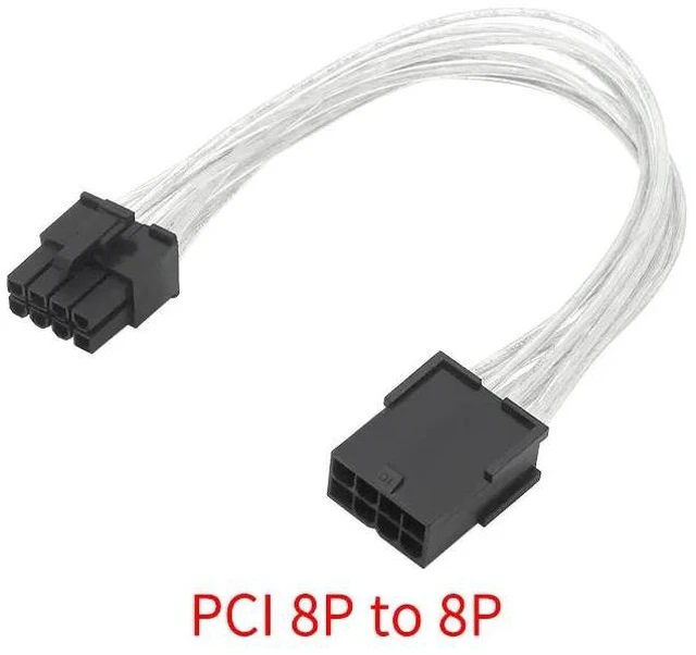 Main image of 8-Pin PCIe Sleeved Extension Cable for GPU - Custom Power Supply Mod Wire with Cable Combs, 18AWG Copper, Single Pack