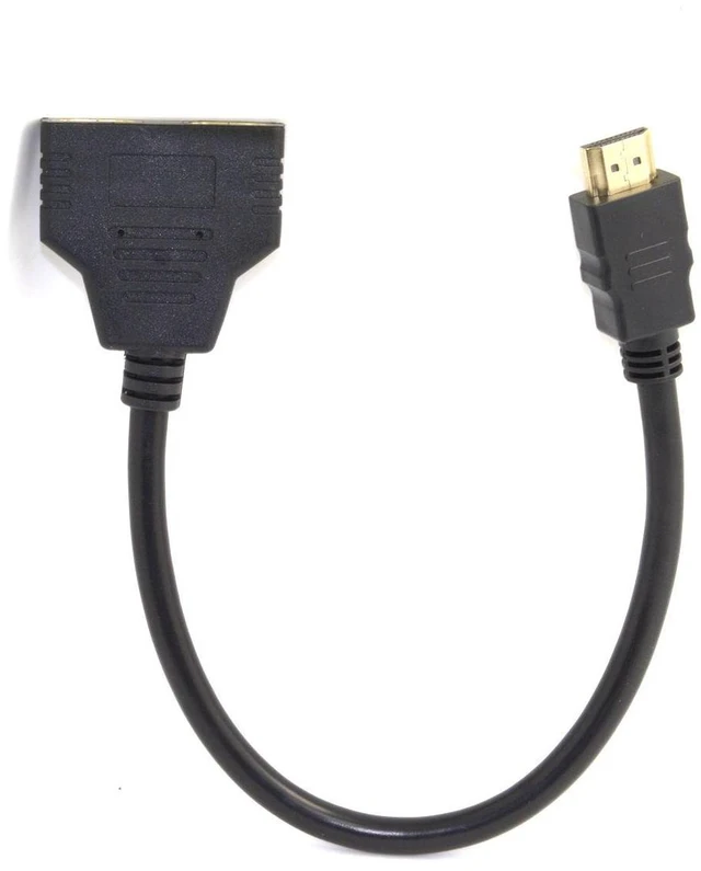 Alt view image 13 of 14 - One HDMI Male to Dual HDMI Female Y Splitter Switch Extension Adapter Cable