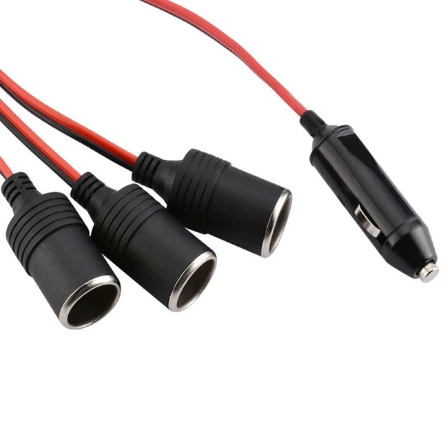 Alt view image 2 of 3 - 4 In 1 Car Charger DC Lighter Splitter Multi Way Power Adapter Female Socket Plug Connector Automotive Extension Cable Input 12V 24V Voltage Outlet For Vehicle Travel Driving Charging