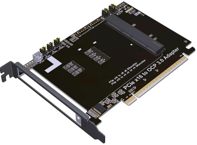 Alt view image 3 of 7 - PCIe 5.0 x16 to Gen-Z 4C+ (SFF-TA-1002) Adapter Card - OCP NIC 3.0 Network Expansion, Requires Motherboard Bifurcation, Gen5 128GB/s