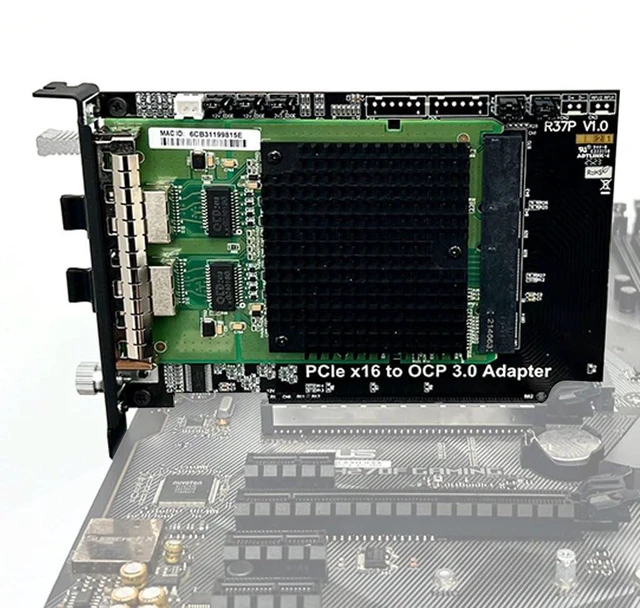 Alt view image 4 of 7 - PCIe 5.0 x16 to Gen-Z 4C+ (SFF-TA-1002) Adapter Card - OCP NIC 3.0 Network Expansion, Requires Motherboard Bifurcation, Gen5 128GB/s