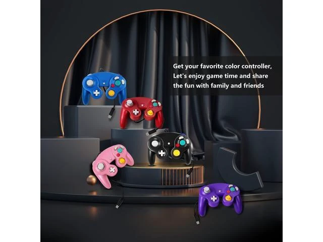 Alt view image 5 of 6 - Classic GC-Style Wired Gamepad - Retro Console Controller with Analog Triggers & Rumble Vibration, Zero Latency, 1.5m Cable, Black