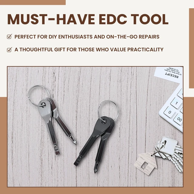 Alt view image 7 of 7 - EDC Keychain Screwdriver Set - Mini Phillips & Flat Head Pocket Repair Tool, for PC DIY & Electronics, 2-Pack (2 Colors)