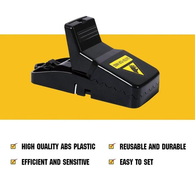 Alt view image 4 of 7 - 4 Pack Mouse Traps Indoor for Home,Mice Traps for House,Reusable Mouse Trap That Work,Small Mice Catchers for Home Indoor, Quick Set Mousetraps Effective
