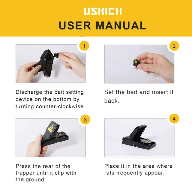 Alt view image 5 of 7 - 4 Pack Mouse Traps Indoor for Home,Mice Traps for House,Reusable Mouse Trap That Work,Small Mice Catchers for Home Indoor, Quick Set Mousetraps Effective
