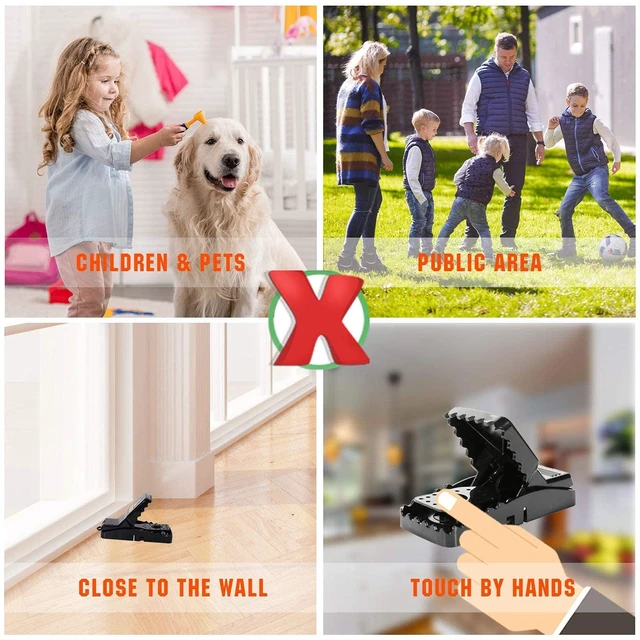 Alt view image 6 of 7 - 4 Pack Mouse Traps Indoor for Home,Mice Traps for House,Reusable Mouse Trap That Work,Small Mice Catchers for Home Indoor, Quick Set Mousetraps Effective