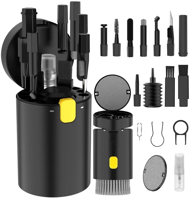 Main image of 20-in-1 Electronic Cleaning Kit - Mechanical Keyboard Brush & Earbud Cleaning Pen, Screen Wiper Multi-Tool for PC/Laptop/Camera, Black