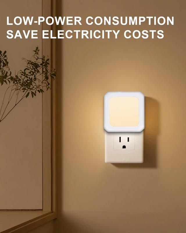 Alt view image 5 of 7 - LED Plug-in Night Light - Dusk-to-Dawn Photocell Sensor, Dimmable Brightness, 3000K Warm White, Outlet-Friendly, 2-Pack