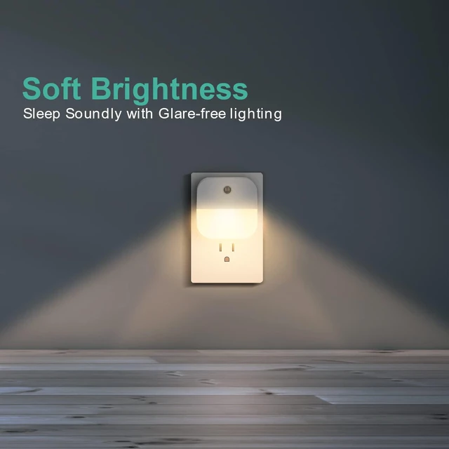 Alt view image 5 of 7 - LED Plug-in Night Light - Automated Dusk-to-Dawn Photocell Sensor, 3000K Warm White, Outlet-Friendly Design, 4-Pack