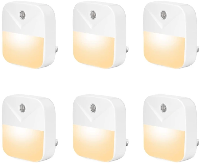 Main image of LED Plug-in Night Light - Automated Dusk-to-Dawn Photocell Sensor, 3000K Warm White, Outlet-Friendly Design, 4-Pack