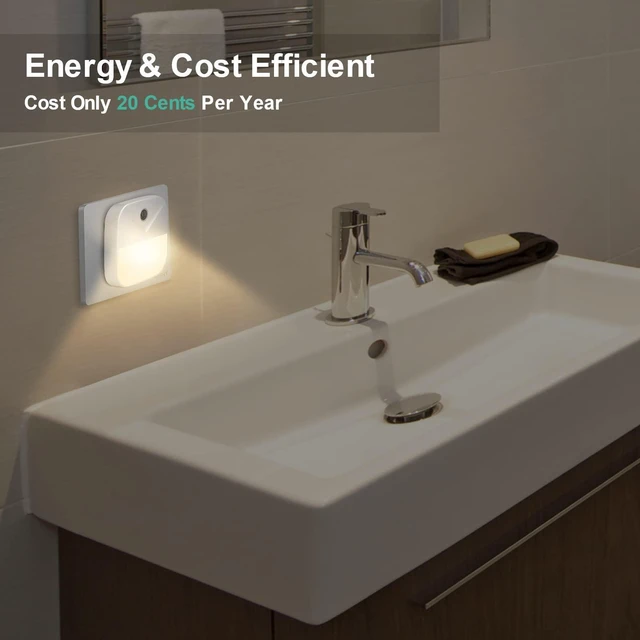 Alt view image 7 of 7 - LED Plug-in Night Light - Automated Dusk-to-Dawn Photocell Sensor, 3000K Warm White, Outlet-Friendly Design, 4-Pack