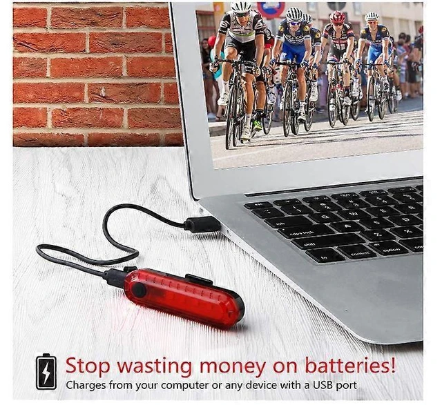 Alt view image 4 of 5 - Rechargeable Bike Tail Light Rear Bicycle Lamp USB Power Waterproof 240 Degree Daytime Visible High Visibility Safety Warning Equipment For Mountain Road Cycling Night Riding Red 2 Pack