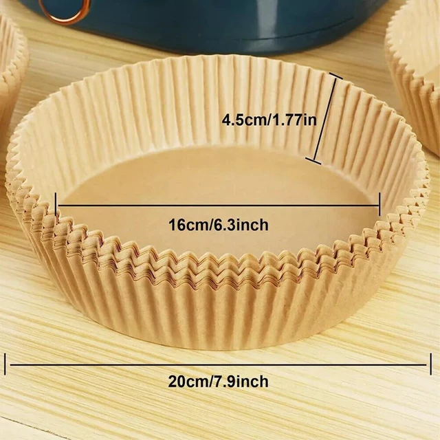 Alt view image 4 of 6 - Air Fryer Disposable Paper Liners - Non-Stick Oil-Proof Parchment, Heat Resistant up to 428°F, Easy Cleanup, 6.3-Inch, 100-Pack
