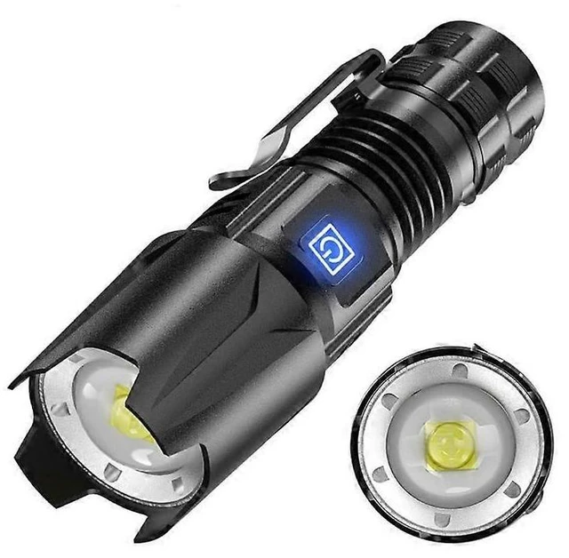 Main image of High-Power Tactical LED Flashlight - XHP50 Quad-Core Emitter, 5000 Lumens, Type-C Rechargeable, Zoomable EDC Torch, Black