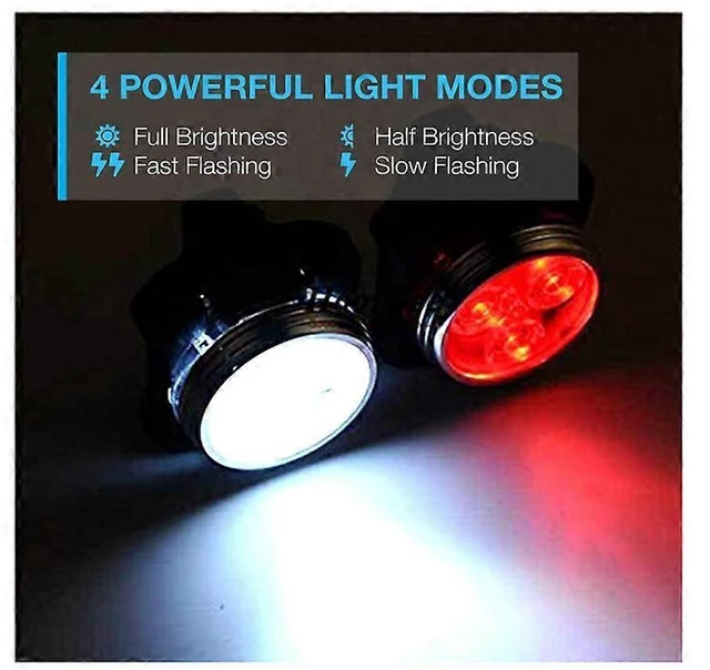Alt view image 2 of 5 - Rechargeable Bike Light Set Bicycle Lamp USB Power Super Bright Waterproof 4 Lighting Modes High Visibility Warning Equipment For Outdoor Mountain Cycling Night Riding Front And Back Black