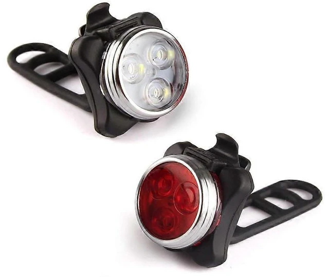 Main image of Rechargeable Bike Light Set Bicycle Lamp USB Power Super Bright Waterproof 4 Lighting Modes High Visibility Warning Equipment For Outdoor Mountain Cycling Night Riding Front And Back Black