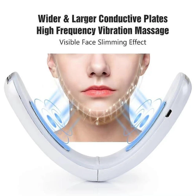 Alt view image 2 of 5 - Ergonomic V-Shape Jawline Compression Strap - Double Chin Reducer & Tech-Neck Support, Breathable Adjustable Fabric, Pink