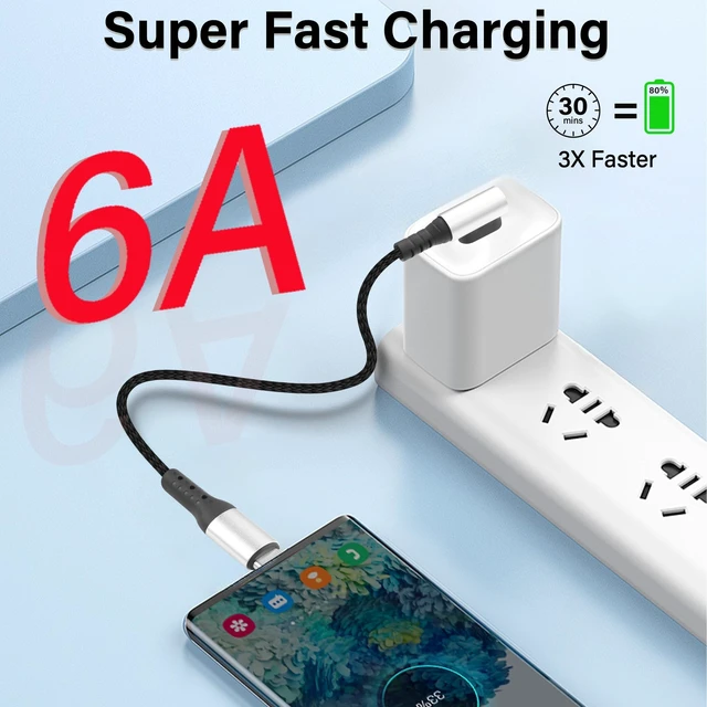 Alt view image 2 of 7 - Short USB-A to USB-C Cable - 90-Degree Right Angle Connectors, 6A Fast Charging & Data Sync, for Power Bank & Car Console, 9.8 Inch (25cm)