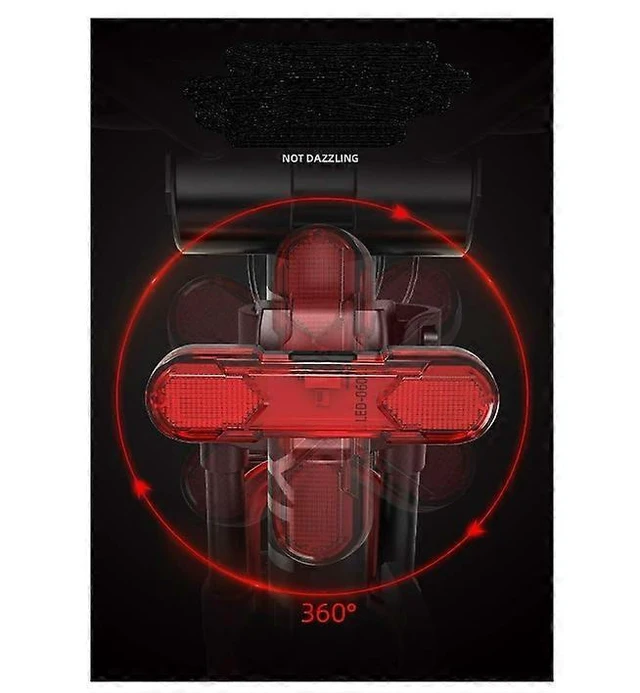 Alt view image 4 of 5 - Super Bright Rechargeable Bike Tail Light Rear Bicycle Lamp USB Power 360 Degree Rotation Waterproof 4 Illumination Modes Warning Equipment For Mountain Cycling Night Riding Safety Black 2 Pack