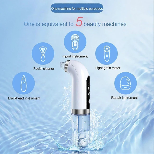 Alt view image 3 of 5 - Super Micro Bubble Blackhead Remover Vacuum Tool Electric Pore Cleanser Acne Comedo Extractor Machine 6 In 1 Device 3 Suction Levels USB Charging For Daily Facial Skin Care Deep Cleaning Spa White