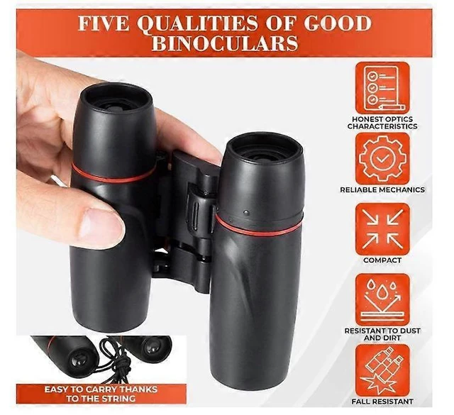 Alt view image 3 of 5 - 30x60 Compact Binoculars High Power Zoom Optics Portable Folding Field Glasses Clear Vision Telescope Dual Lens Magnification Instrument Pocket Size Device For Bird Watching Travel Sightseeing Black
