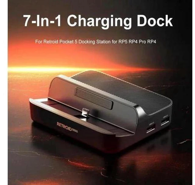 Alt view image 4 of 5 - Pocket 5 7 In 1 Charging Dock Station Handheld Mini Game Console Cradle Stand Base Fast PD Charging HDMI Compatible Video Output Multiport Hub Adapter For Television Monitor Gaming Accessories