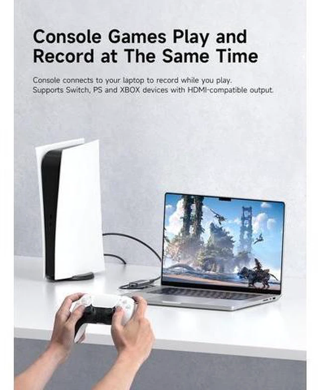 Alt view image 3 of 5 - UHC07P Video Capture Card MS2130 Chip 100W PD Power Delivery HDMI To USB 3 0 And USB C 1080P 60fps Full HD Audio Video Grabber Low Latency Live Record For Gaming Broadcast And Live Streaming