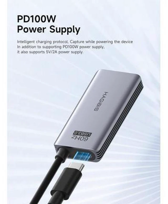 Alt view image 4 of 5 - UHC07P Video Capture Card MS2130 Chip 100W PD Power Delivery HDMI To USB 3 0 And USB C 1080P 60fps Full HD Audio Video Grabber Low Latency Live Record For Gaming Broadcast And Live Streaming