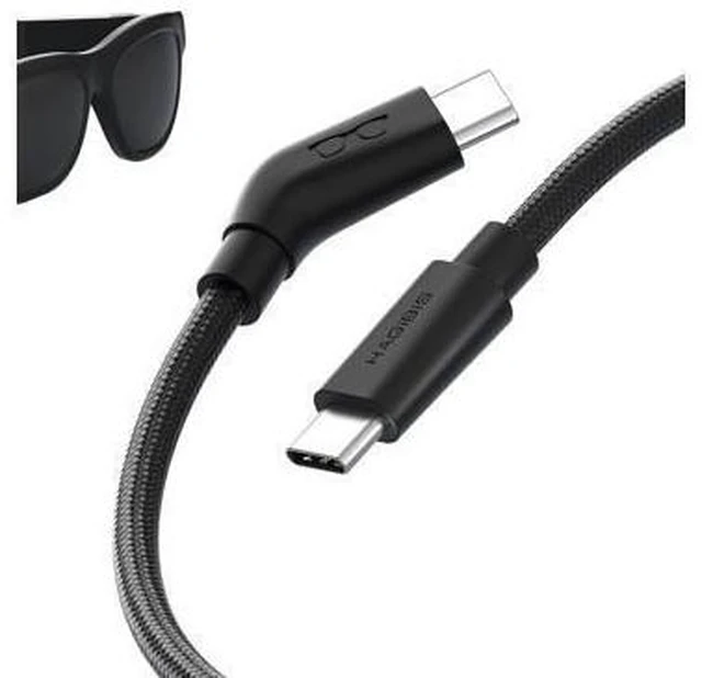 Main image of AR Smart Glasses USB C Cable 10Gbps 4K 60Hz 240W PD Power Supply Data Fast Charging Type C Cord Wedge Joint Ultra Slim Flexible Replacement Wire For Wearable Video Gaming Headset Display 4 9 Feet