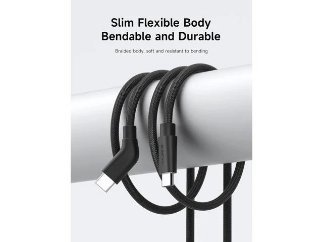 Alt view image 2 of 7 - AR Smart Glasses USB C Cable 10Gbps 4K 60Hz 240W PD Power Supply Data Fast Charging Type C Cord Wedge Joint Ultra Slim Flexible Replacement Wire For Wearable Video Gaming Headset Display 4 9 Feet