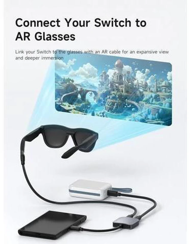 Alt view image 7 of 7 - AR Smart Glasses USB C Cable 10Gbps 4K 60Hz 240W PD Power Supply Data Fast Charging Type C Cord Wedge Joint Ultra Slim Flexible Replacement Wire For Wearable Video Gaming Headset Display 4 9 Feet