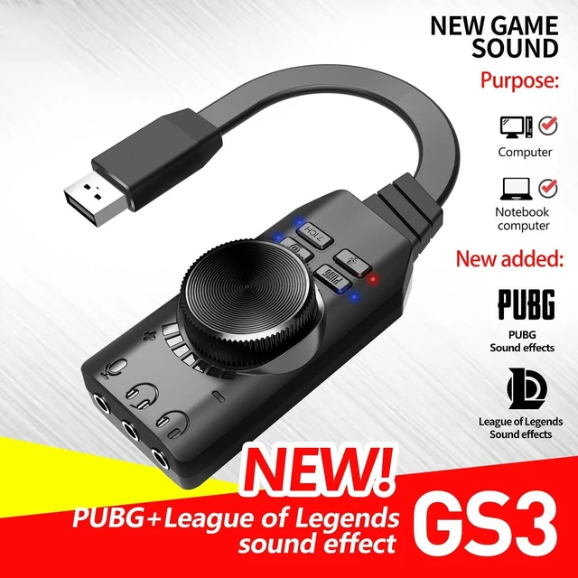 Alt view image 3 of 7 - Portable USB Sound Card Virtual 7 1 Channel Surround Audio External USB Audio Adapter Dongle Converter With PUBG Sound Effects Driver Free Plug And Play For PC Laptop PS4 PS5 Mac Gaming Headset