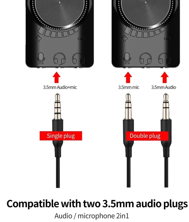 Alt view image 4 of 7 - Portable USB Sound Card Virtual 7 1 Channel Surround Audio External USB Audio Adapter Dongle Converter With PUBG Sound Effects Driver Free Plug And Play For PC Laptop PS4 PS5 Mac Gaming Headset