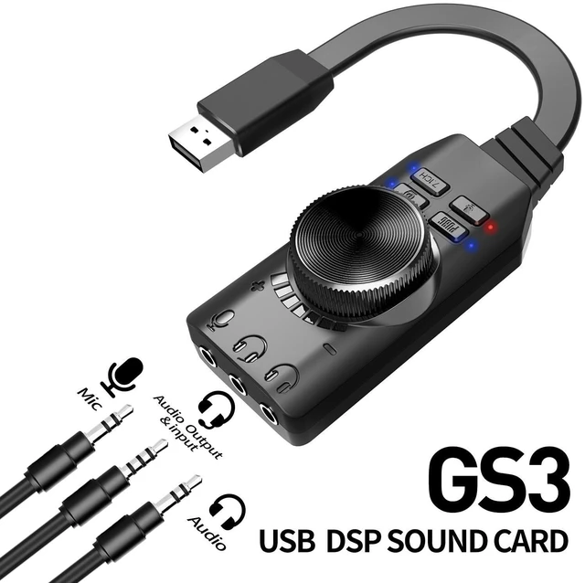 Alt view image 7 of 7 - Portable USB Sound Card Virtual 7 1 Channel Surround Audio External USB Audio Adapter Dongle Converter With PUBG Sound Effects Driver Free Plug And Play For PC Laptop PS4 PS5 Mac Gaming Headset