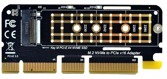 Main image of M.2 NVMe SSD To PCIe Adapter Card PCI Express X16 X8 X4 Slot Expansion Riser Card NVMe M2 Solid State Drive Host Controller Internal Interface Converter For Desktop PC Computer Storage Upgrade