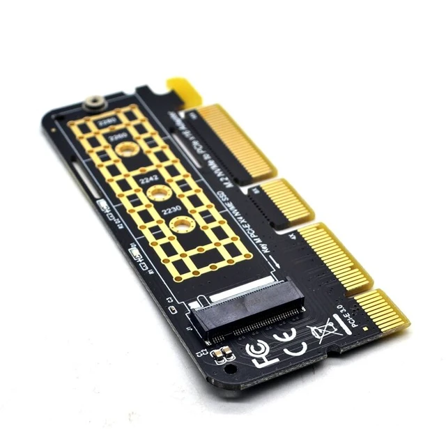 Alt view image 3 of 7 - M.2 NVMe SSD To PCIe Adapter Card PCI Express X16 X8 X4 Slot Expansion Riser Card NVMe M2 Solid State Drive Host Controller Internal Interface Converter For Desktop PC Computer Storage Upgrade