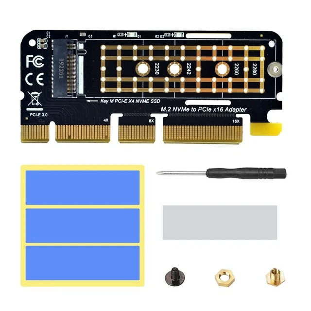 Alt view image 7 of 7 - M.2 NVMe SSD To PCIe Adapter Card PCI Express X16 X8 X4 Slot Expansion Riser Card NVMe M2 Solid State Drive Host Controller Internal Interface Converter For Desktop PC Computer Storage Upgrade