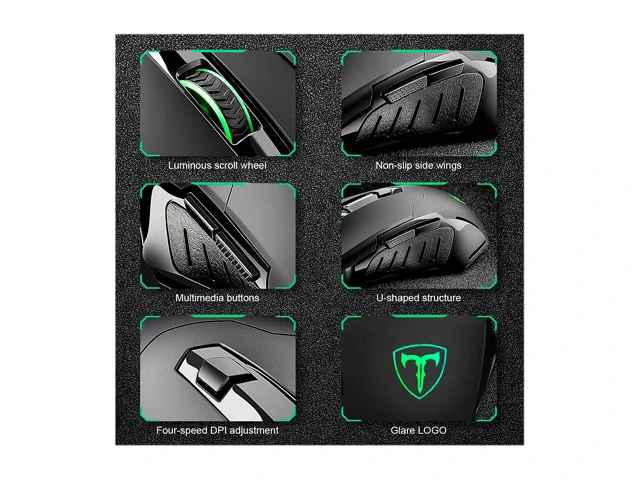 Alt view image 3 of 6 - Wired Gaming Mouse, Ergonomic Optical USB Computer Mouse with 4 Adjustable DPI (1200-3200), 7-Color RGB Breathing Backlight & 6 Responsive Buttons for PC, Laptop, Desktop Gamer, Black