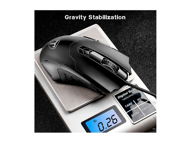 Alt view image 6 of 6 - Wired Gaming Mouse, Ergonomic Optical USB Computer Mouse with 4 Adjustable DPI (1200-3200), 7-Color RGB Breathing Backlight & 6 Responsive Buttons for PC, Laptop, Desktop Gamer, Black