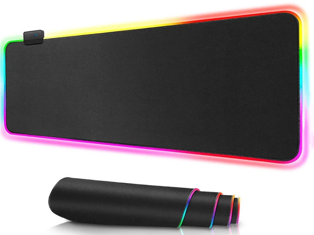 Main image of RGB Gaming Mouse Pad, Extended Large LED Desk Mat (31.5" x 12" x 4mm), 14 Lighting Modes with Power-Off Memory, Waterproof Micro-Textured Cloth & Anti-Slip Rubber Base for PC & Keyboard