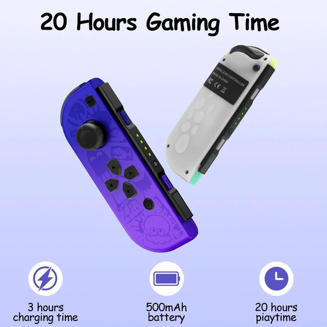 Alt view image 2 of 7 - Wireless Game Controller for Switch / OLED / Lite Consoles, Bluetooth Pro Gamepad with 6-Axis Gyro Motion, Adjustable Dual Vibration, One-Key Wake-Up, Turbo & 600mAh Battery