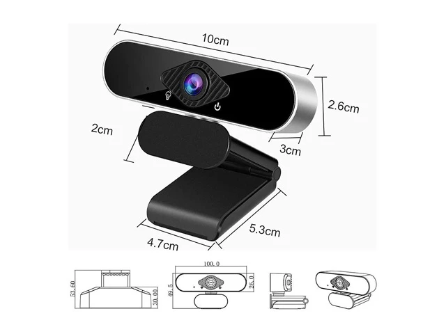 Alt view image 6 of 6 - Full HD 1080P USB Webcam with Noise-Canceling Microphone, 360-Degree Rotating Streaming Camera with 90° Wide Angle, Auto Low-Light Correction for PC, Laptop, Mac & Linux