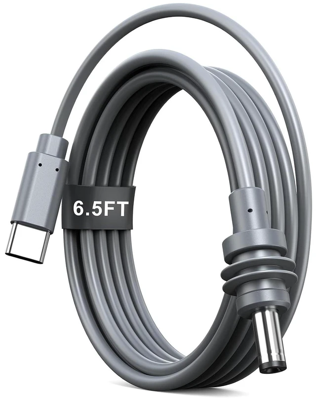 Main image of USB-C to DC 5.5x2.1mm Power Cable (6.6ft/2m), 100W (20V/5A) PD Trigger Cord with 18AWG Pure Copper & Waterproof Barrel Connector for Mini Satellite Internet Dish & Power Banks