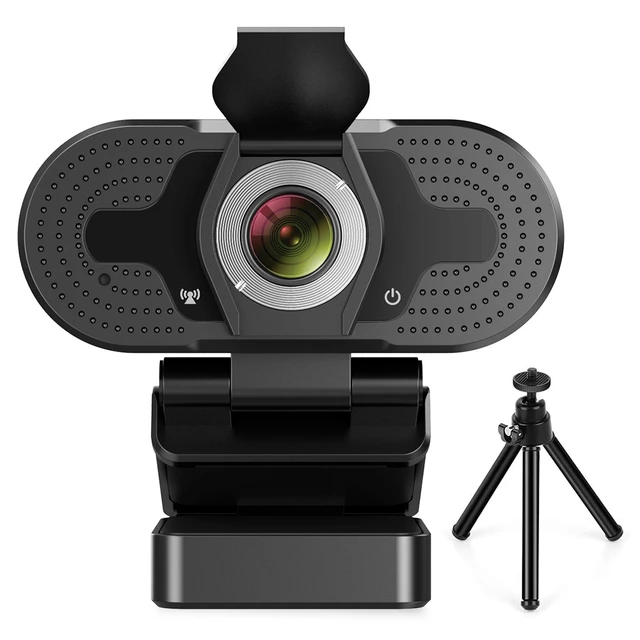 Alt view image 7 of 7 - Full HD 1080P USB Webcam with Noise-Canceling Microphone, Streaming Computer Camera with Privacy Shutter, Expandable Metal Tripod & 90° Wide Angle Lens for PC, Mac & Laptop