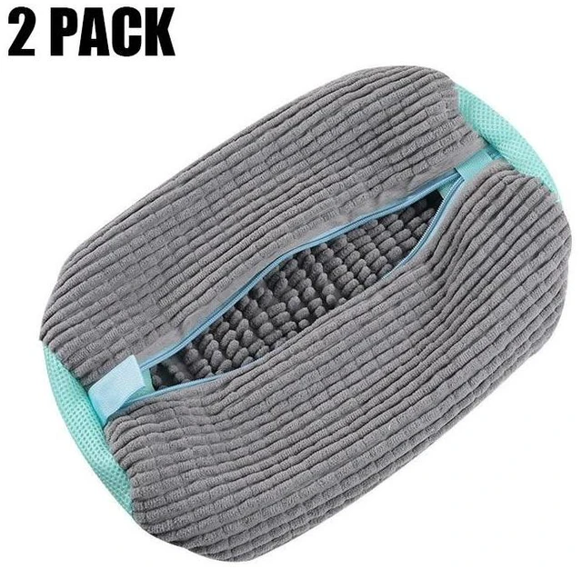 Main image of 2-Pack Mesh Shoe Laundry Bag for Washing Machine, Honeycomb Thickened Sneaker Wash Bag with Auto-Lock Zipper & Elastic Guard, Reusable Protector for Shoes up to Men's Size 12
